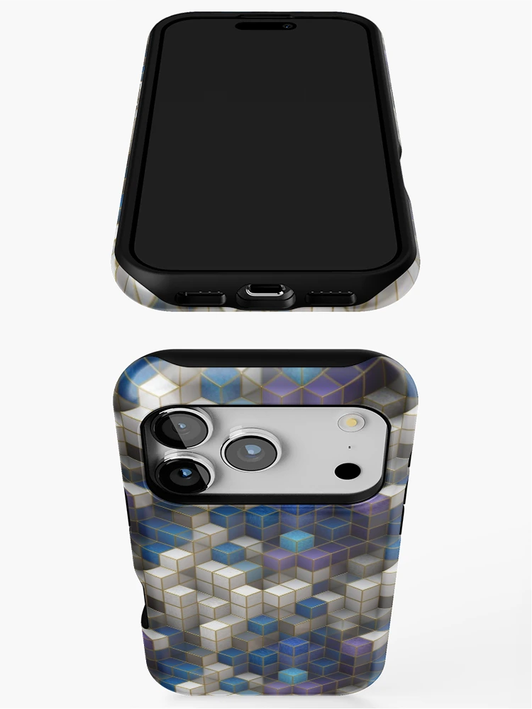 Thumbnail 3 of 4, iPhone Case, Three-dimensional Cubes Pattern designed and sold by RafaelLima7.