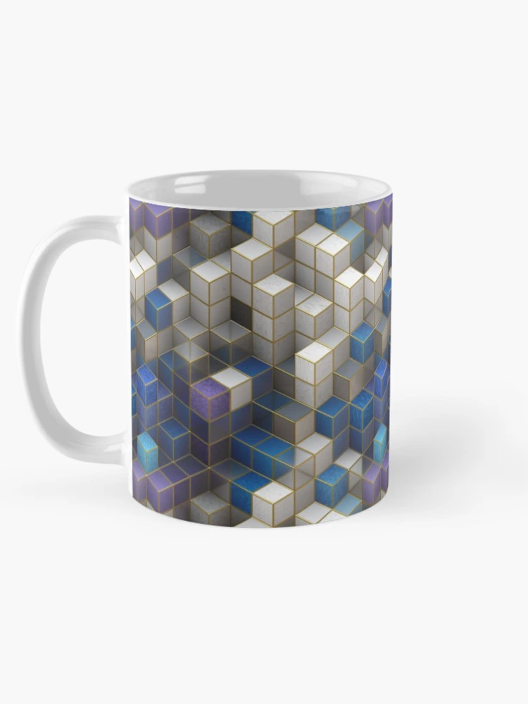 Thumbnail 5 of 6, Coffee Mug, Three-dimensional Cubes Pattern designed and sold by RafaelLima7.