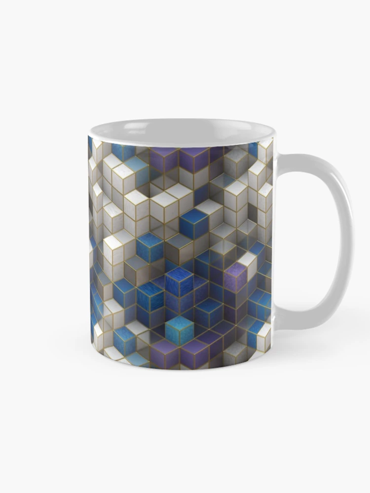 Thumbnail 3 of 6, Coffee Mug, Three-dimensional Cubes Pattern designed and sold by RafaelLima7.