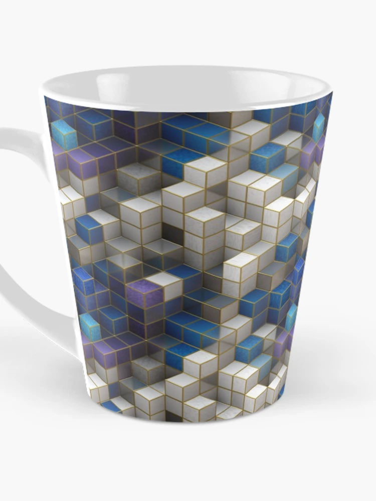 Thumbnail 3 of 4, Coffee Mug, Three-dimensional Cubes Pattern designed and sold by RafaelLima7.