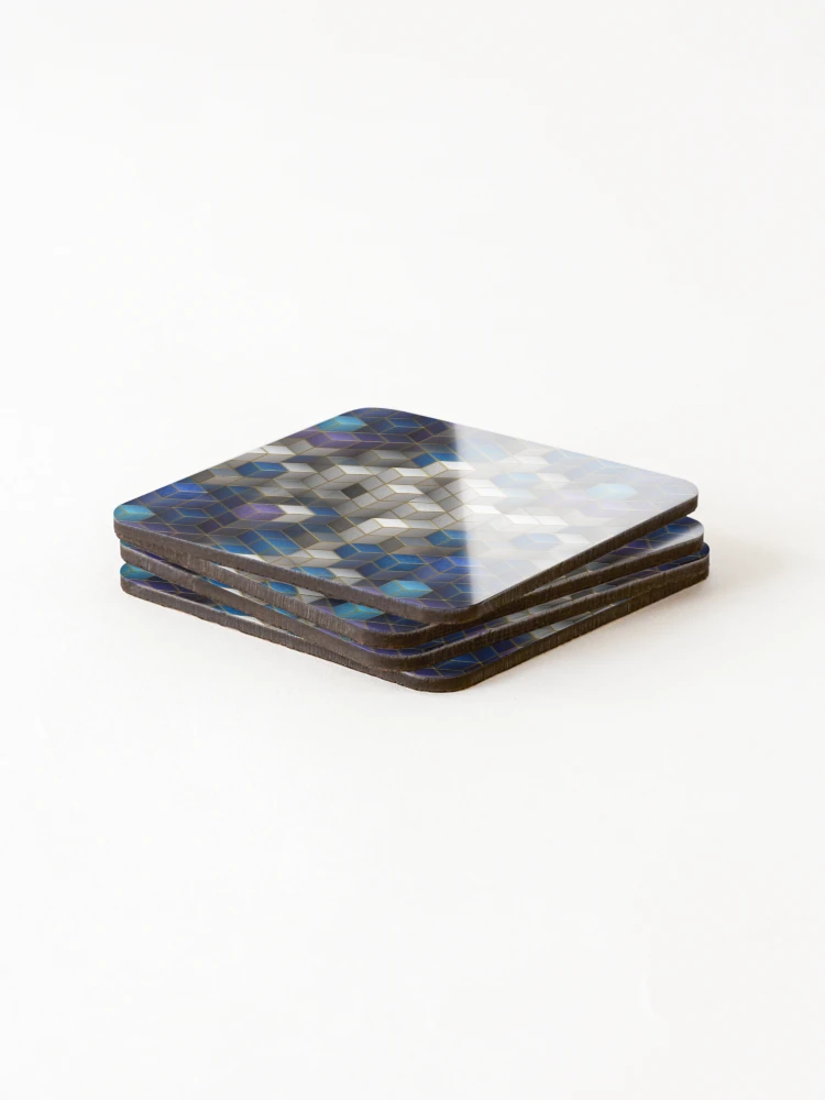 Thumbnail 4 of 5, Coasters (Set of 4), Three-dimensional Cubes Pattern designed and sold by RafaelLima7.