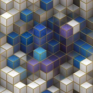 Artwork thumbnail, Three-dimensional Cubes Pattern by RafaelLima7
