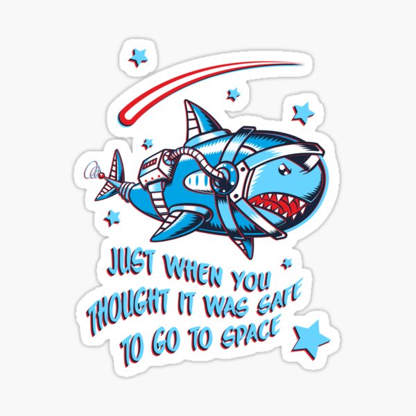 Shark Monster Stickers Redbubble - giant shark attack on boat swimming in water roblox cookie