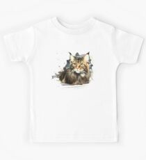 Maine coon art Kids Tee