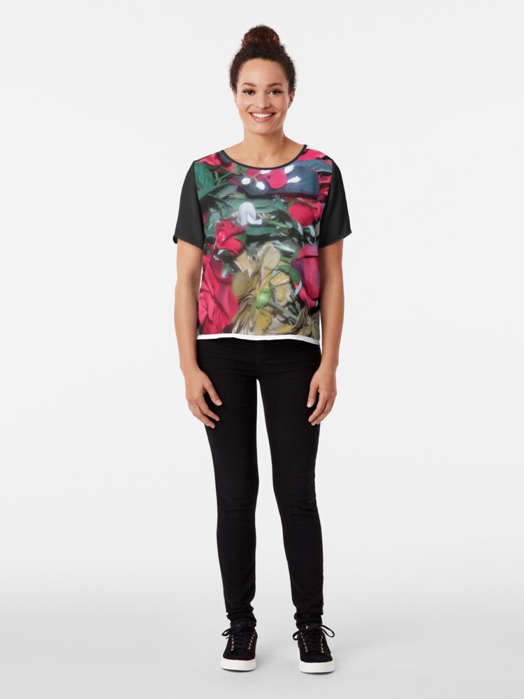 Alternate view of Petals Collection Chiffon Top
