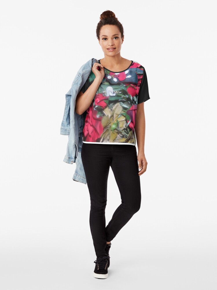 Alternate view of Petals Collection Chiffon Top