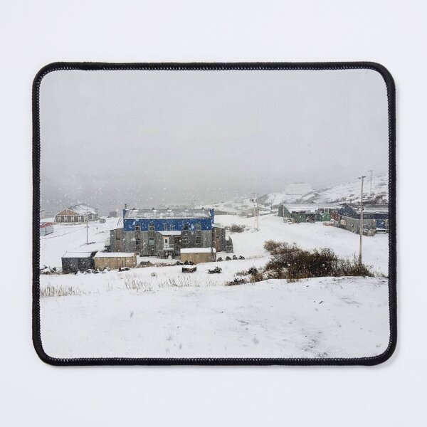 Item preview, Aerial view of Kuujjuaq, Nunavik during a snow fall in winter designed and sold by celinebisson.