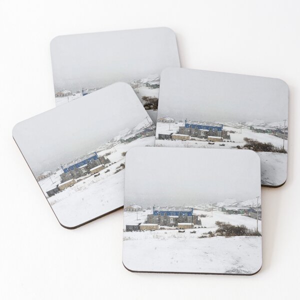 Item preview, Aerial view of Kuujjuaq, Nunavik during a snow fall in winter designed and sold by celinebisson.