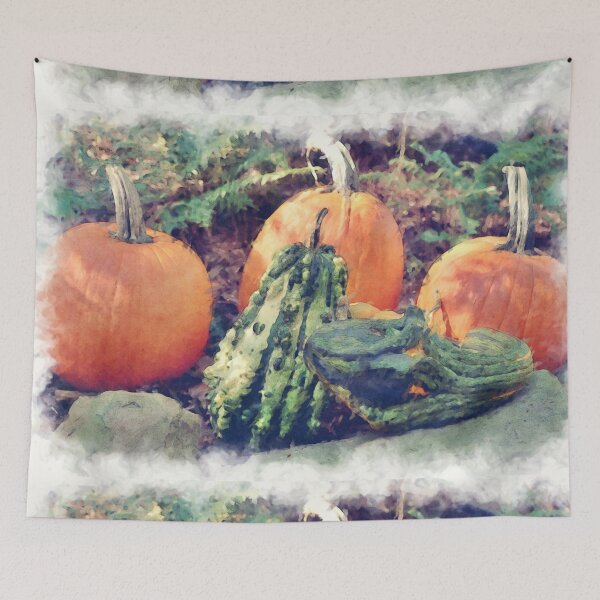 Item preview, Orange Pumpkins and Green Gourds designed and sold by Ollivrosa.