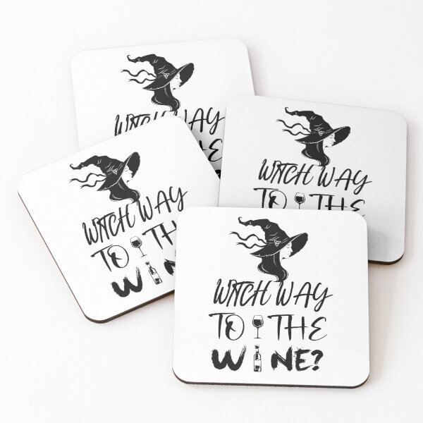 Item preview, Witch Way To The Wine? Funny Halloween Design White designed and sold by anjanaartz.