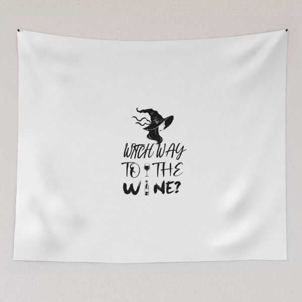 Item preview, Witch Way To The Wine? Funny Halloween Design White designed and sold by anjanaartz.