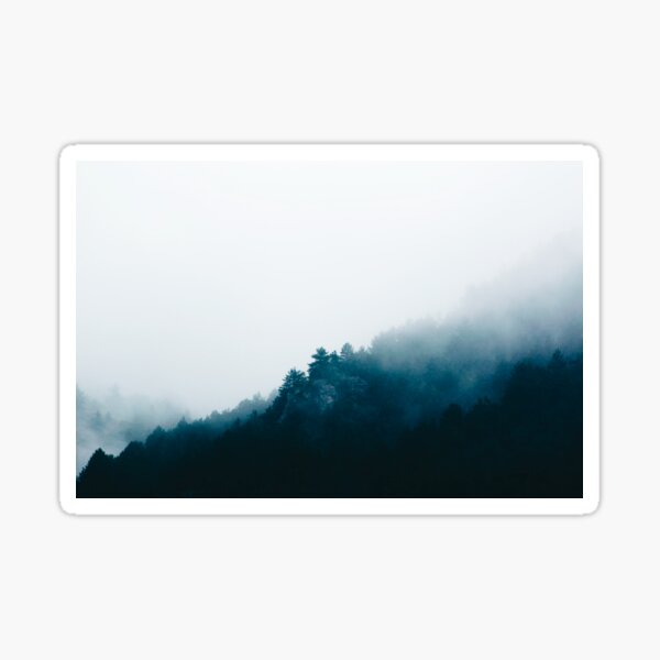Blue in the Fog | Nature and Landscape Photography Sticker