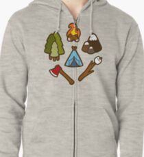 Camping is cool Zipped Hoodie