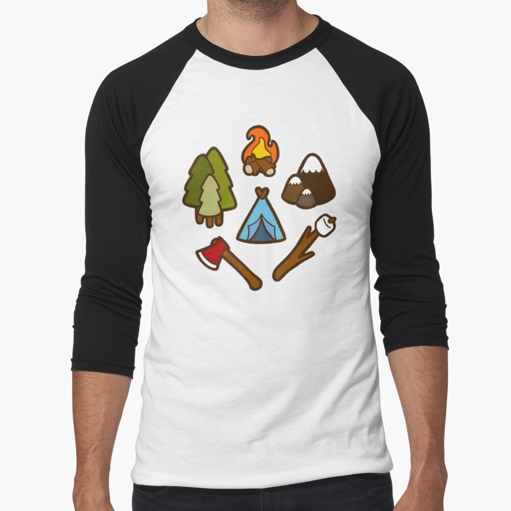 Camping is cool Baseball ¾ Sleeve T-Shirt