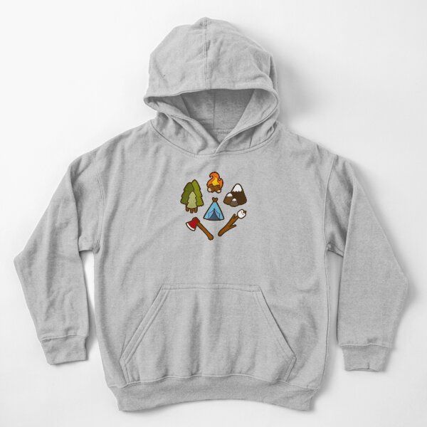 Camping is cool Kids Pullover Hoodie