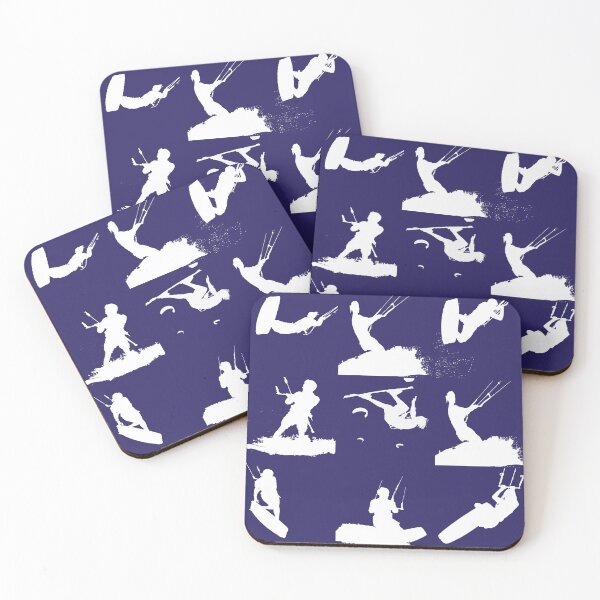 Item preview, Kitesurf White Silhouette Photo Montage Pattern designed and sold by taiche.