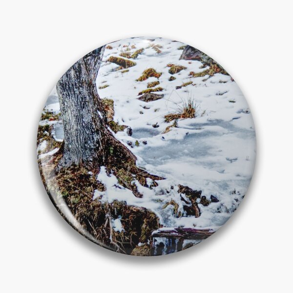 Item preview, Base of a tree by the stream in winter with ice and snow designed and sold by celinebisson.