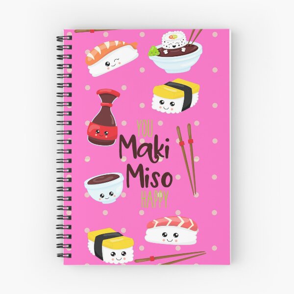 Item preview, Sushi kawaii cute You maki miso happy Pink designed and sold by myrgomez.