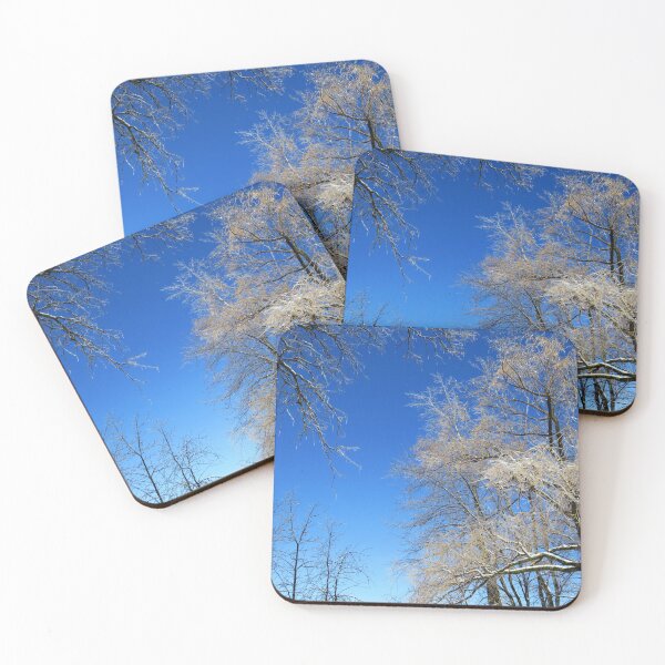 Item preview, Bright sunny day with blue clear sky and trees covered of ice after a freezing rain storm designed and sold by celinebisson.