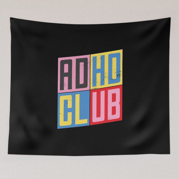 Item preview, ADHD Club / Attention Deficit Hyperactivity Saying Awareness design designed and sold by CreatedByHeidi.