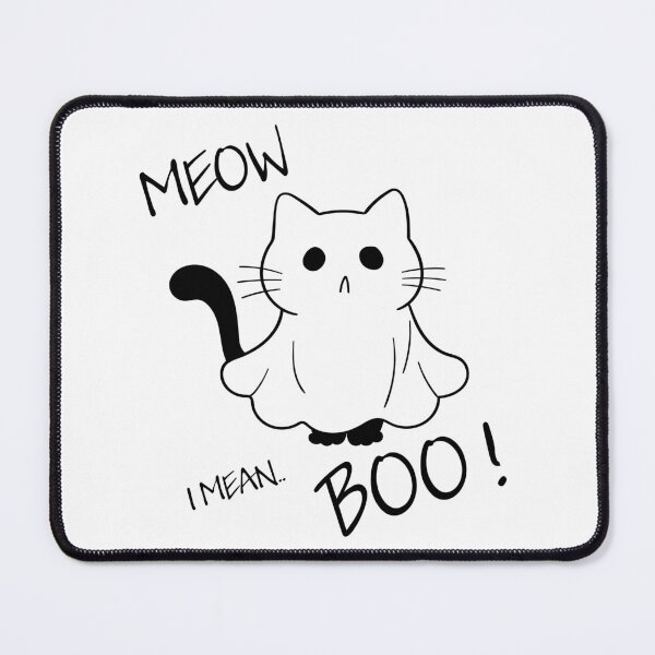 Item preview, Meow, I mean.. Boo! Halloween funny Ghost Cat designed and sold by Marybble.