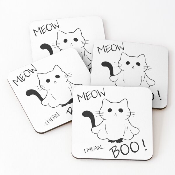 Item preview, Meow, I mean.. Boo! Halloween funny Ghost Cat designed and sold by Marybble.