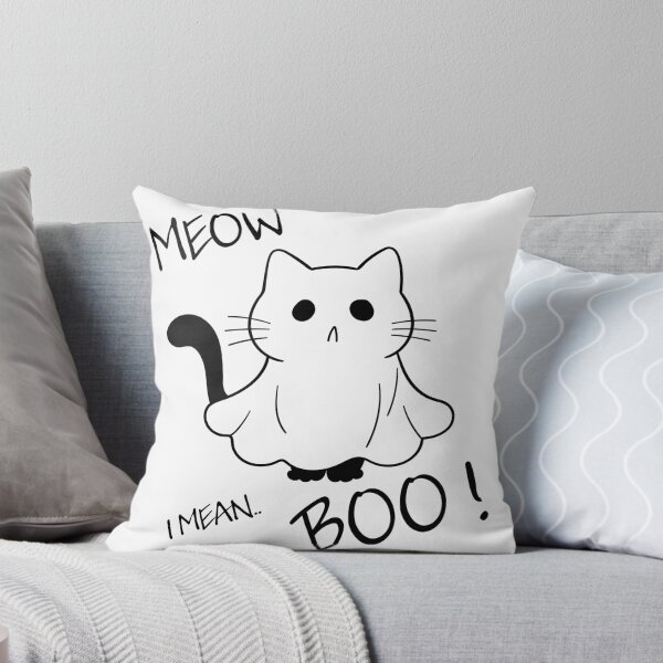 Item preview, Meow, I mean.. Boo! Halloween funny Ghost Cat designed and sold by Marybble.