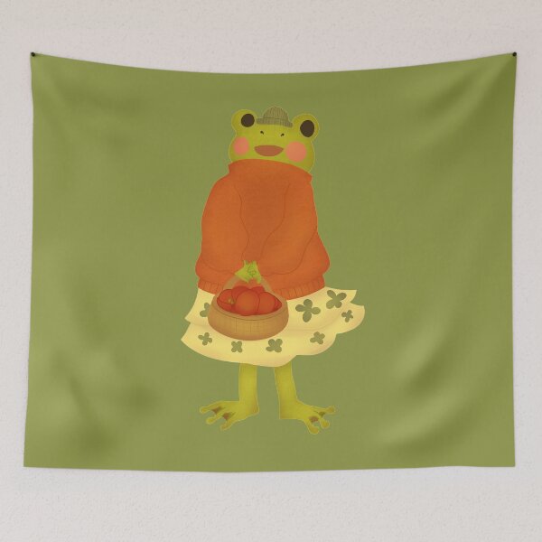 Item preview, Karla the frog in the fall picking apples designed and sold by jadefujiwara.