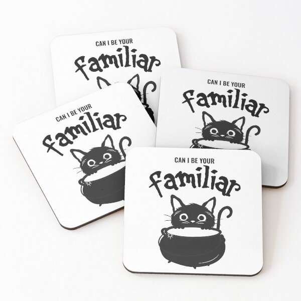 Item preview, Can I Be Your Familiar - Black Cat Witchy Cauldron designed and sold by SpookyCupcake.