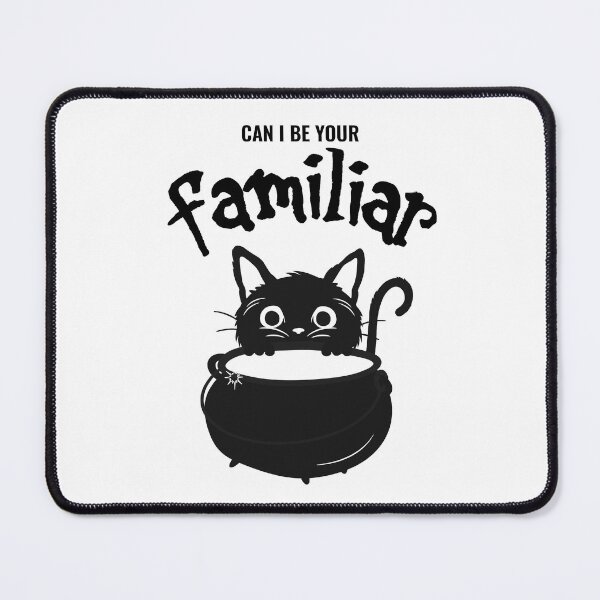 Item preview, Can I Be Your Familiar - Black Cat Witchy Cauldron designed and sold by SpookyCupcake.