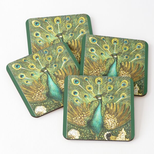 Item preview, Peacock and chickens by Theo van Hoytema. designed and sold by mycloudzdesign.