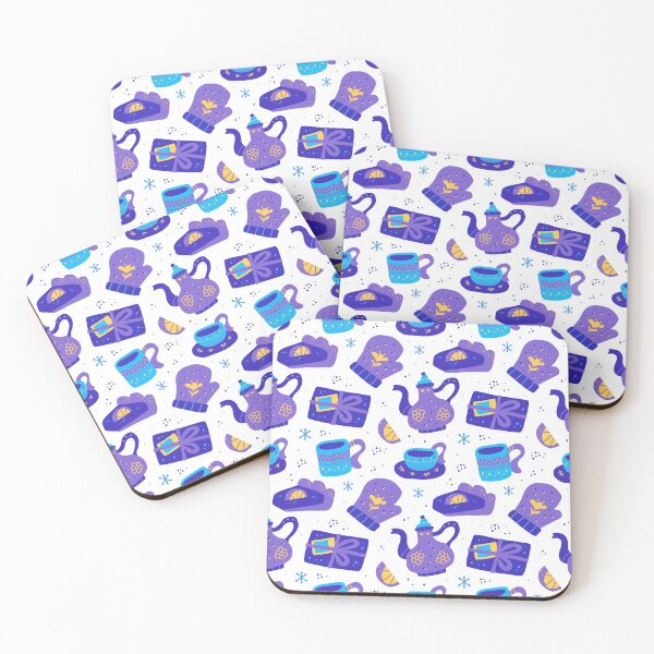 Item preview, Hygge Christmas Retro Purple Blue Mittens designed and sold by Ashberry2.