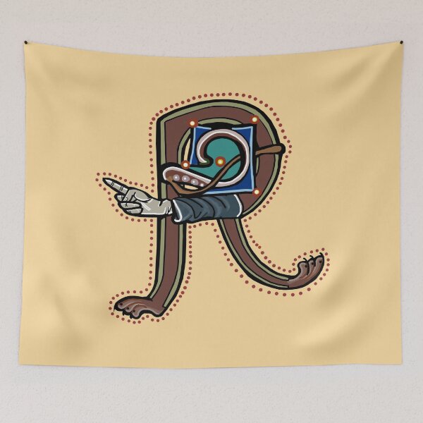 Item preview, Letter R Manicule W 14C Maastricht Psalter parody  designed and sold by Donnahuntriss.