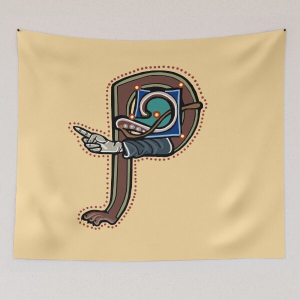 Item preview, Letter P Manicule W 14C Maastricht Psalter parody  designed and sold by Donnahuntriss.