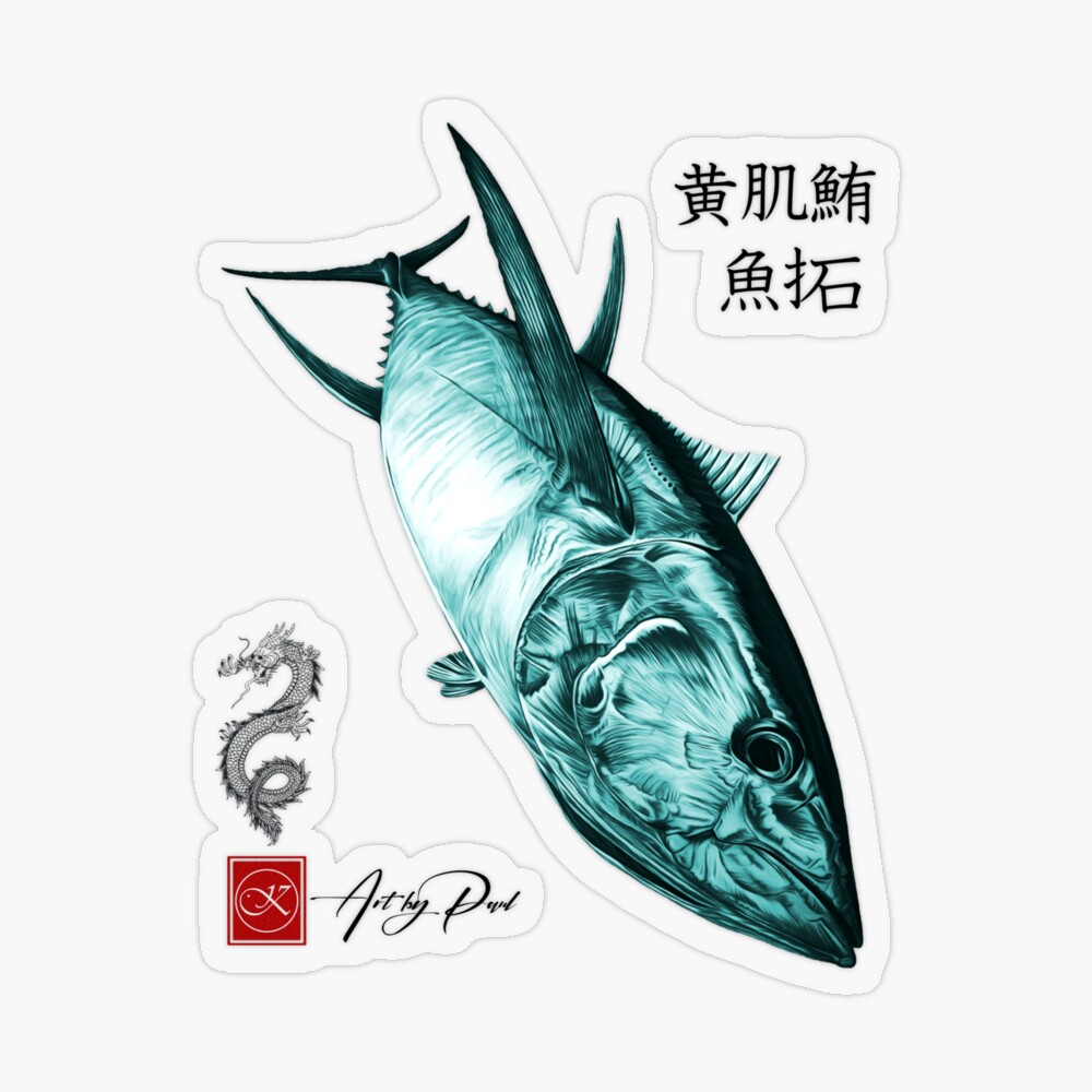 gyotaku tuna Greeting Card for Sale by Paul Kyriakides