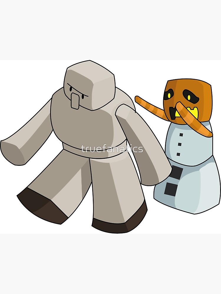 "Minecraft Mob Iron Golem and Snow Golem" Photographic Print by