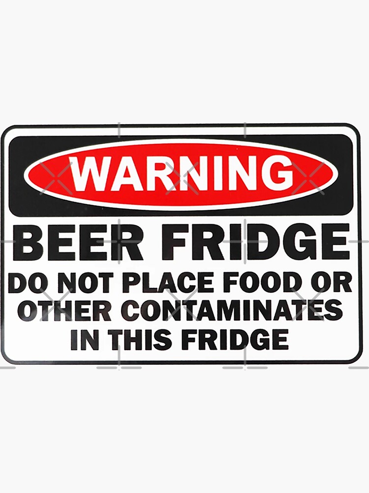 Thumbnail 3 of 3, Sticker, Warning Beer Fridge designed and sold by unionpride.