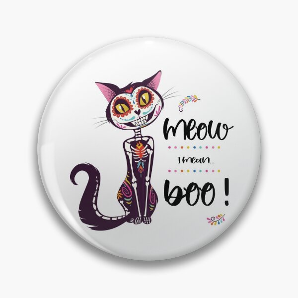 Item preview,  Meow, I mean.. Boo! Mexican cute Cat skull designed and sold by Marybble.