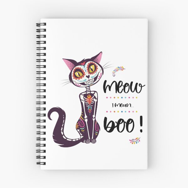 Item preview,  Meow, I mean.. Boo! Mexican cute Cat skull designed and sold by Marybble.