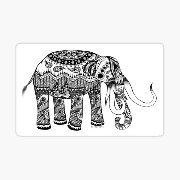 Oliphaunt Zentangle Sticker