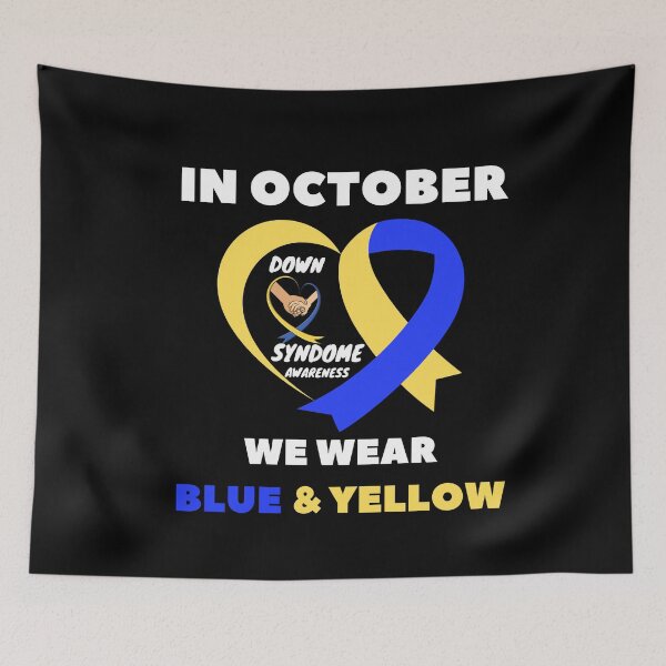 Item preview, In October We Wear Blue & Yellow Down Syndome Awareness Shirt designed and sold by PuPPuB.