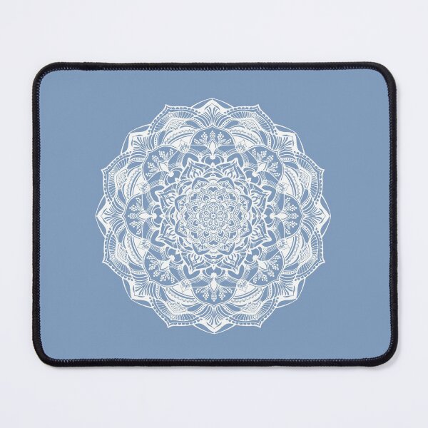 Item preview, white winter mandala pattern designed and sold by MandalaFlowerArt.