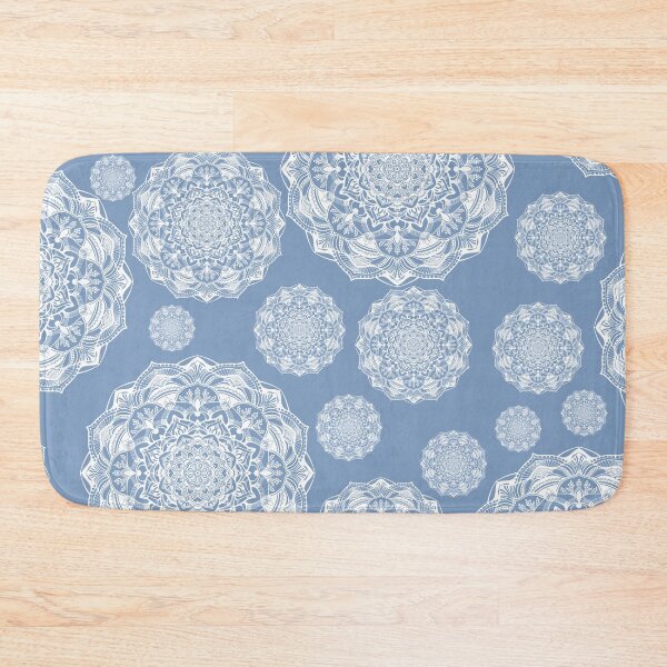 Item preview, white winter mandala pattern designed and sold by MandalaFlowerArt.
