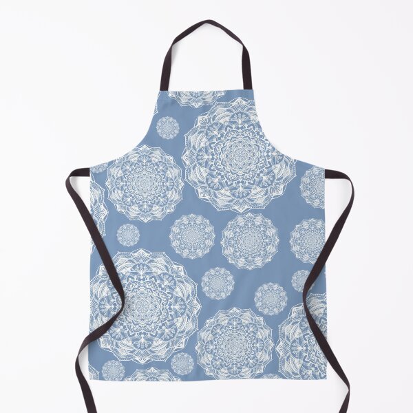 Item preview, white winter mandala pattern designed and sold by MandalaFlowerArt.