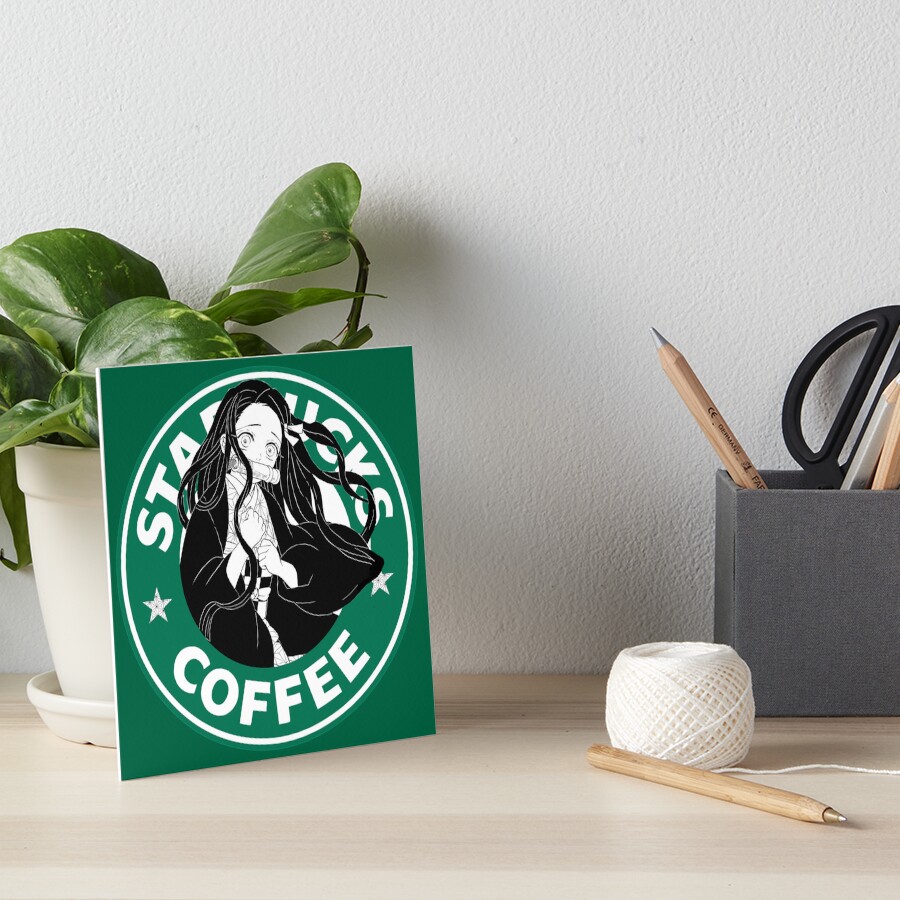 "Nezuko Starbucks demon slayer anime logo" Art Board Print by Toadsfool