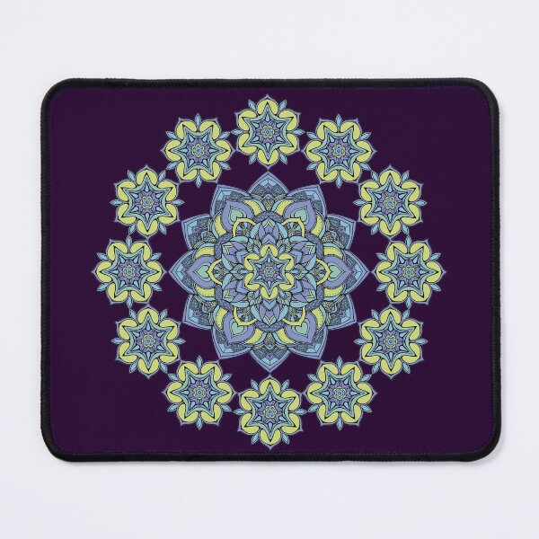 Item preview, green and yellow flowers mandala  designed and sold by MandalaFlowerArt.