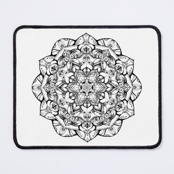 Item preview, Black and white January mandala  designed and sold by MandalaFlowerArt.