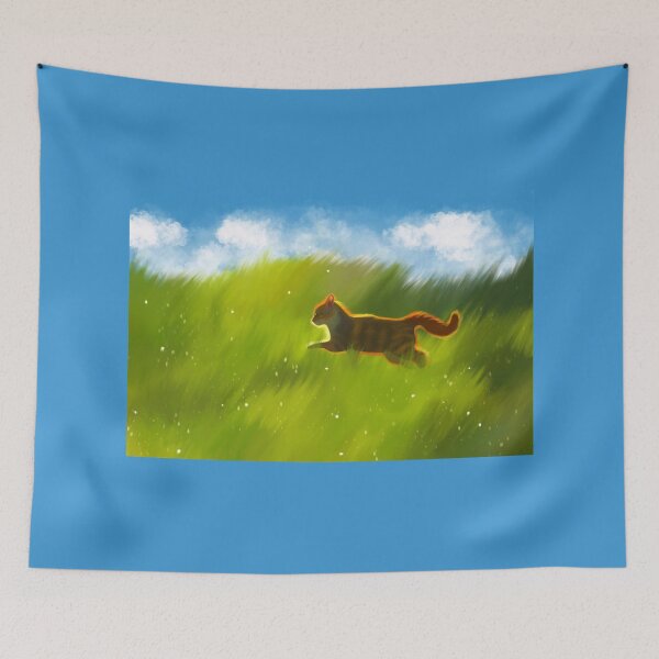 Item preview, Ginger cat blue sky green grass designed and sold by Dearlinh.