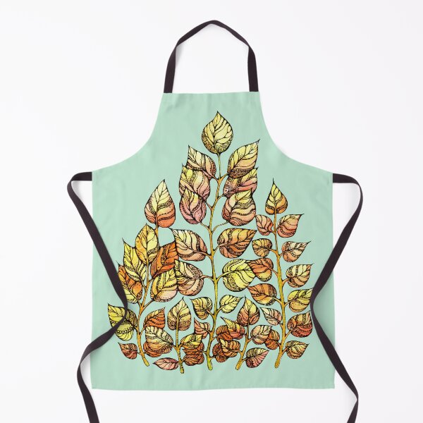Item preview, Hand drawn watercolor  golden leaves designed and sold by MandalaFlowerArt.