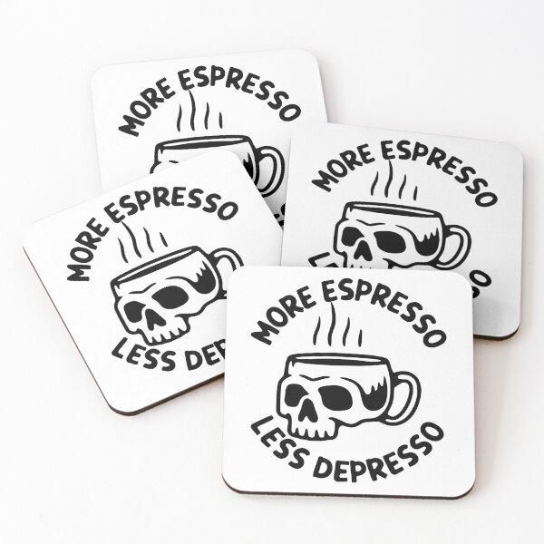Item preview, More Espresso Less Depresso, Skull Coffee Cup, Black designed and sold by anghelapparel.